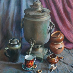 Painting for sale online - Still life with a samovar