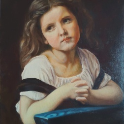 Painting for sale online - Free copy of the painting by Adolphe William Bouguereau. Prayer