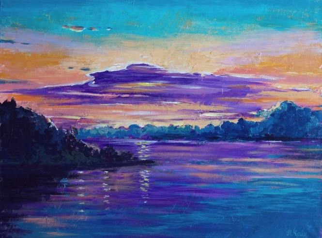 Painting for sale online - Lilac smooth surface