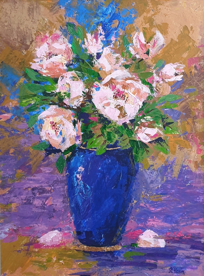 Painting for sale online - Peonies - the tenderness of a wild rose