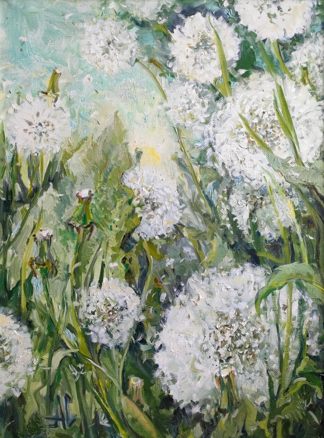 Painting for sale online - Sun in dandelions