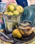 Painting for sale online - Still life with a bucket of apples