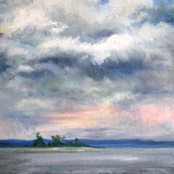 Painting for sale online - Rain over the Volga