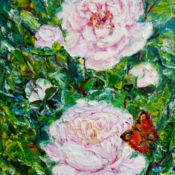 Painting for sale online - Peonies are blooming on the bushes