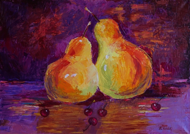 Painting for sale online - Still life with pears and cherries