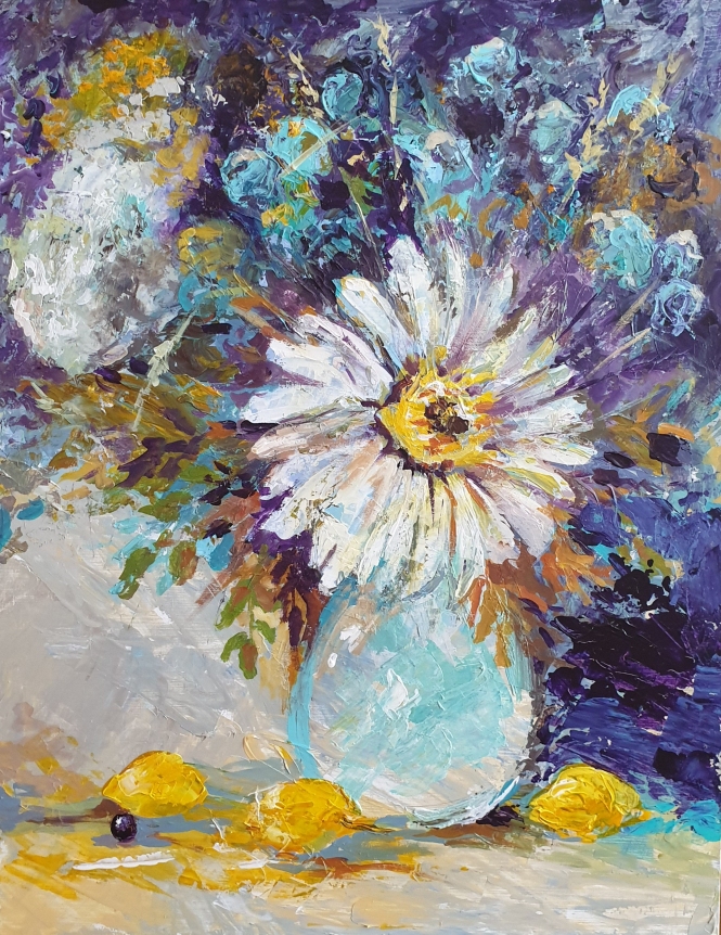 Painting for sale online - Flowers and lemons