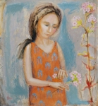 Painting for sale online - Girl with a flower