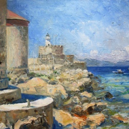 Painting for sale online - Lighthouse of Rhodes