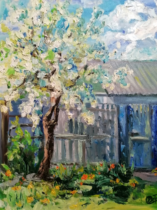 Painting for sale online - White cherry