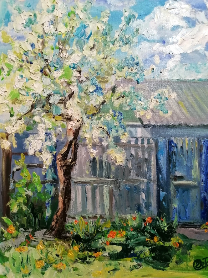 Painting for sale online - White cherry
