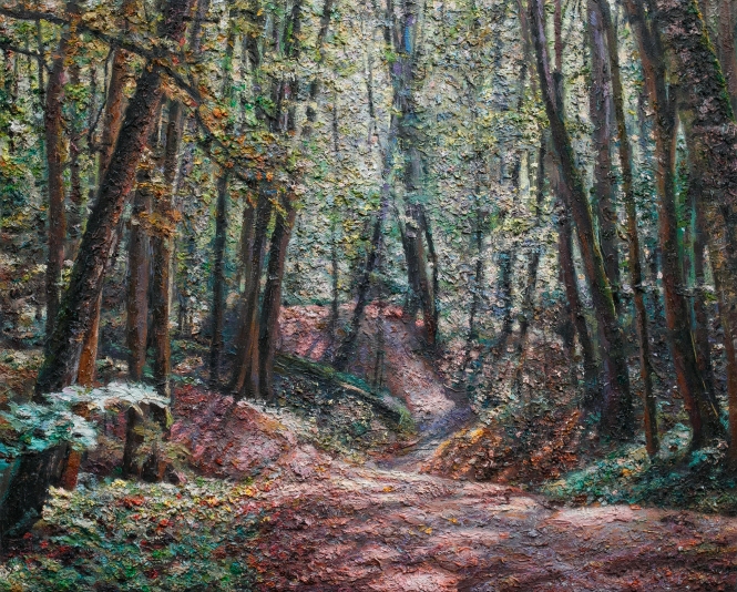 Painting for sale online - Ravine in the summer forest