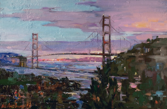 Painting for sale online - Sunset in San Francisco