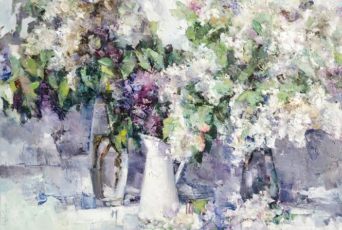 Painting for sale online - Lilac bush