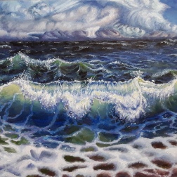 Painting for sale online - The wave and the approach of the storm
