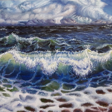 Painting for sale online - The wave and the approach of the storm