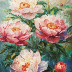 Painting for sale online - Peonies breathe tenderness and light