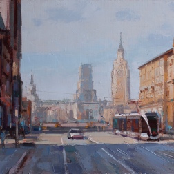 Painting for sale online - To three train stations. Krasnoprudnaya street.
