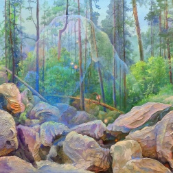 Painting for sale online - Secrets of the Racheyskie Rocks or the Glacier Stopped Here