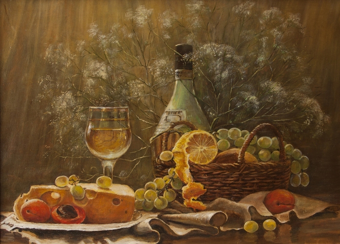 Painting for sale online - Wine and grapes
