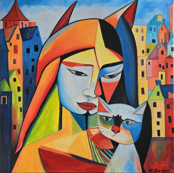 Painting for sale online - Picasso-Inspired Acrylic Painting