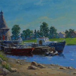 Painting for sale online - Monastery pier.