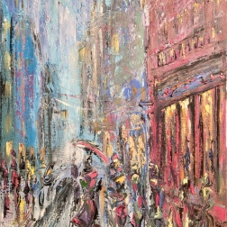 Painting for sale online - Walking tour of Moscow, Old Arbat.