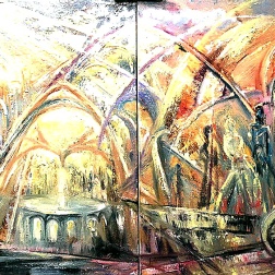 Painting for sale online - Above the blue sky (diptych)