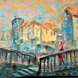 Painting for sale online - City summer.