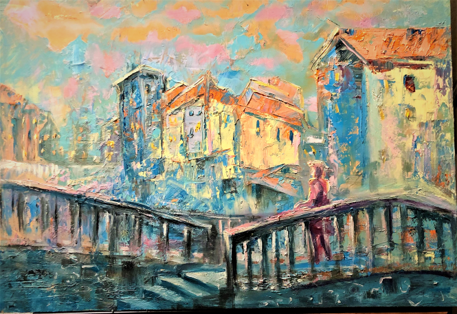 Painting for sale online - City summer.