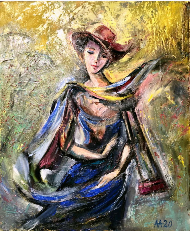 Painting for sale online - On a walk.