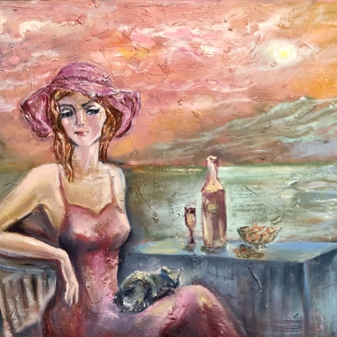 Painting for sale online - Sea sunset.