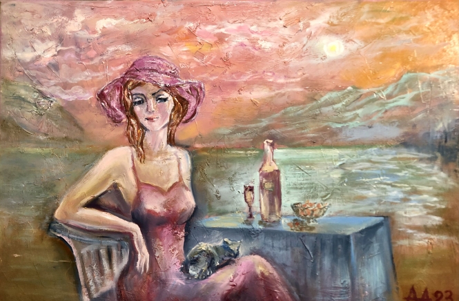 Painting for sale online - Sea sunset.