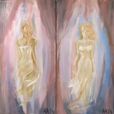 Painting for sale online - Inspiration. Muse. (Diptych)