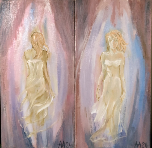 Painting for sale online - Inspiration. Muse. (Diptych)