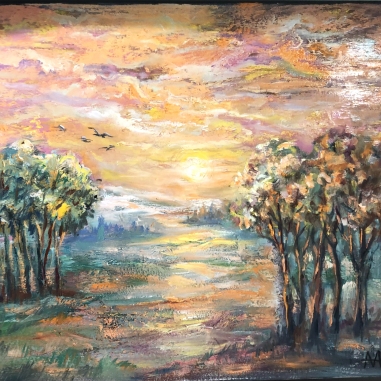 Painting for sale online - Pink Sunset,1. 