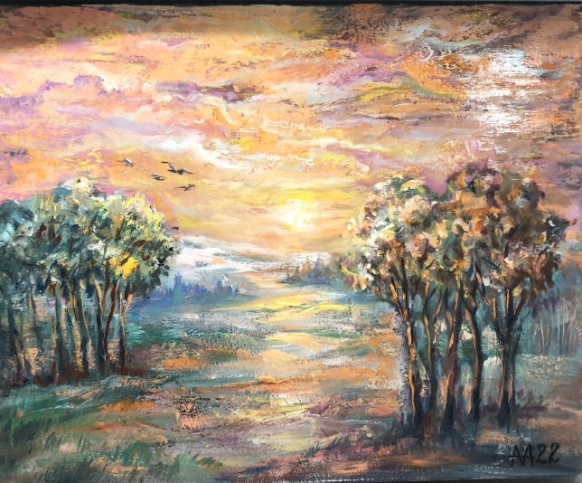 Painting for sale online - Pink Sunset,1. 
