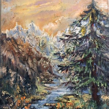 Painting for sale online - Pink sunset,2. 