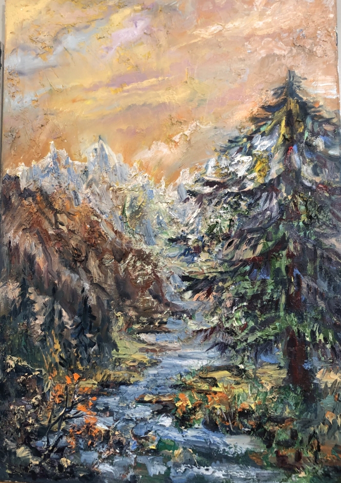 Painting for sale online - Pink sunset,2.