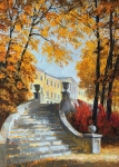 Painting for sale online - Leaf fall in the old park.