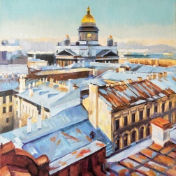 Painting for sale online - Snow covered roofs