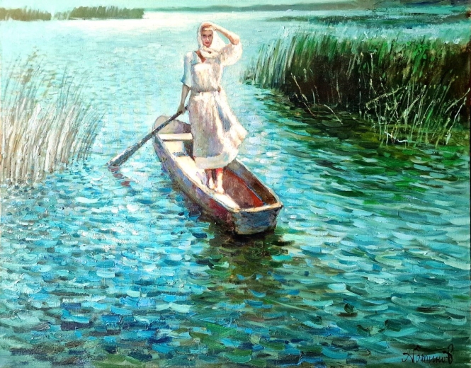 Painting for sale online - Jade Lake