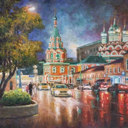 Painting for sale online - The atmosphere of Moscow at night