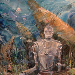 Painting for sale online - Love Death and Robot