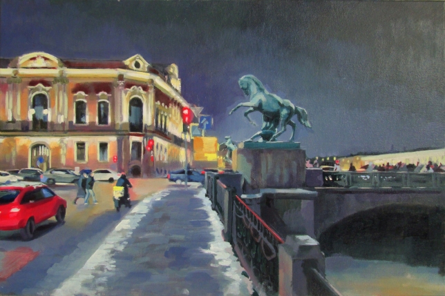 Painting for sale online - Anichkov Bridge