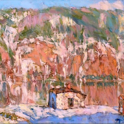 Painting for sale online - Spring on the Yenisei River. April.