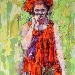Painting for sale online - Girl in Red