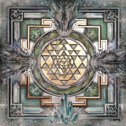 Painting for sale online - Sri Yantra with Dragon. Magic of Three