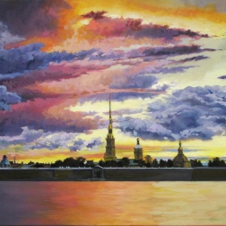 Painting for sale online - Running clouds