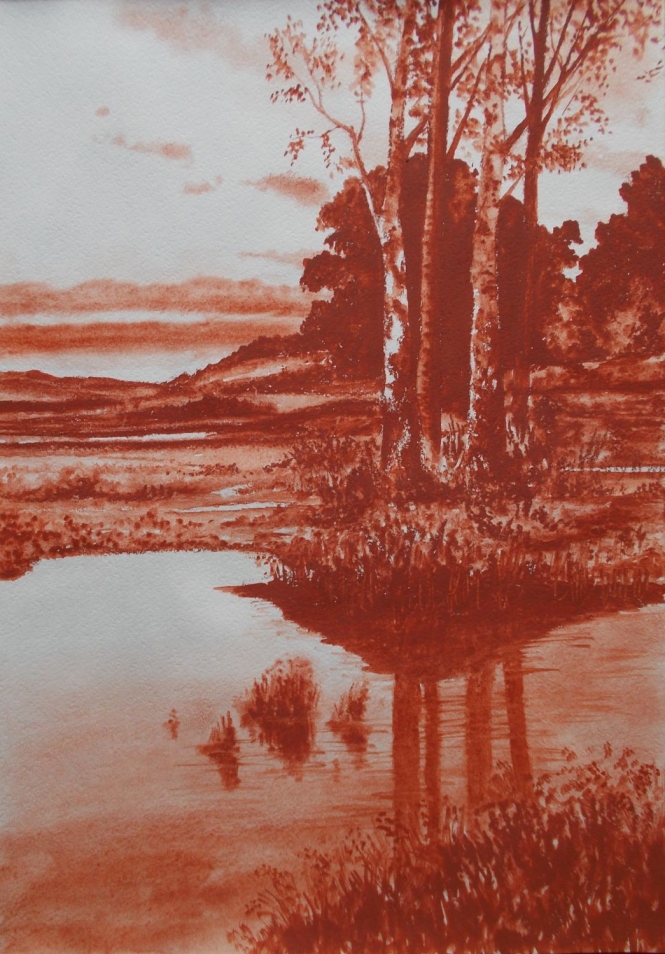 Painting for sale online - Landscape with Birches