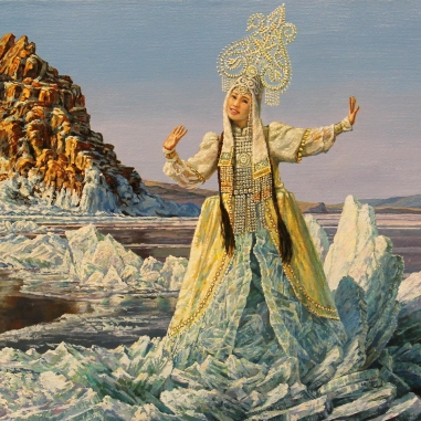 Painting for sale online - January. First ice